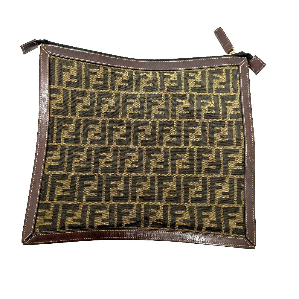 Fendi Business Bag Zucca Pattern Canvas Brown Travel Bag