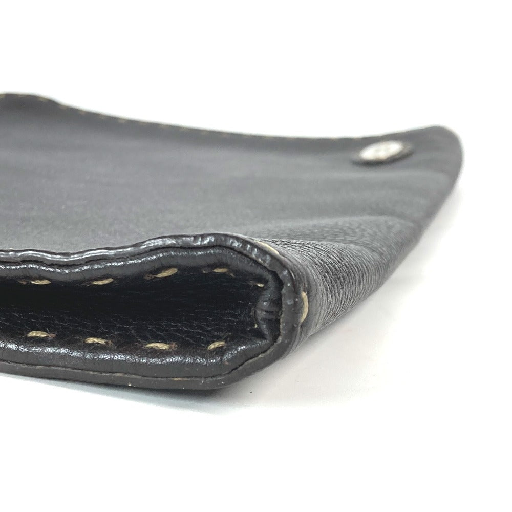Fendi Clutch Bag Dark Bag Pouch Celeria Mens Leather Brown