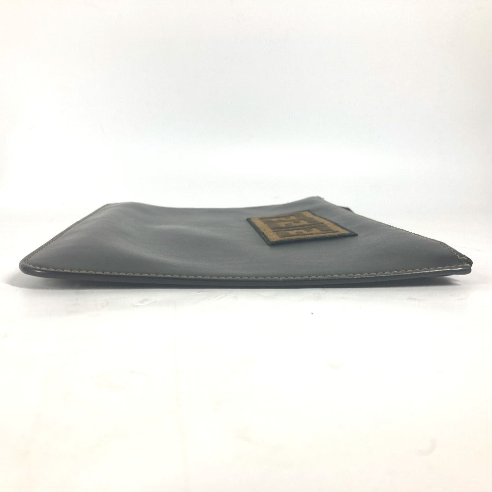 Fendi Clutch Bag 7N0078 Pouch Zucca Mens Leather Black Logo