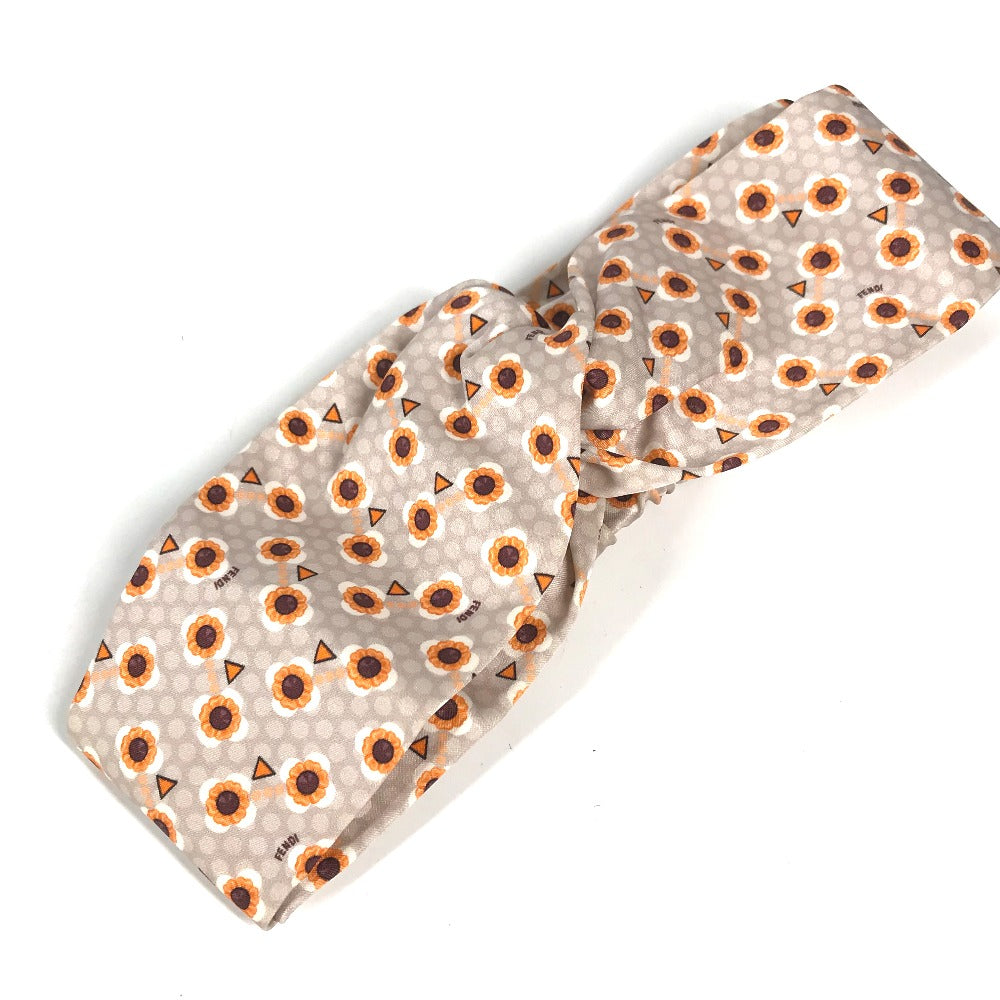 Fendi Hair Accessory Silk Hair Accessory Flower Flower Women Gray Travel Bag