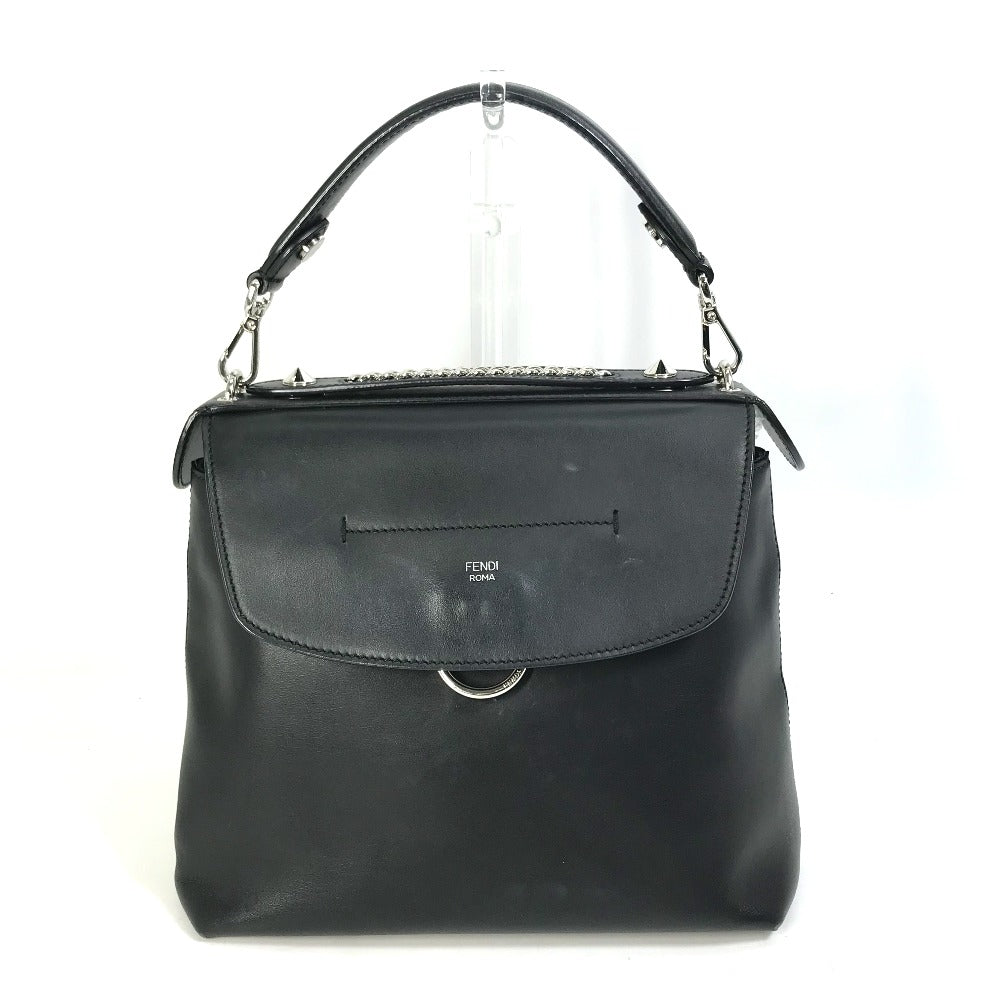 Fendi Backpack 8Bz042 Bag To School Women Leather Black