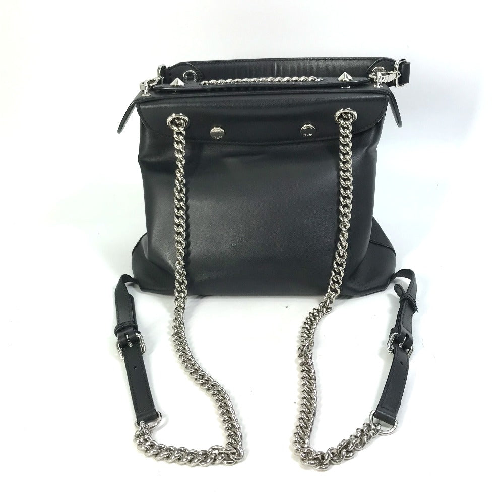 Fendi Backpack 8Bz042 Bag To School Women Leather Black