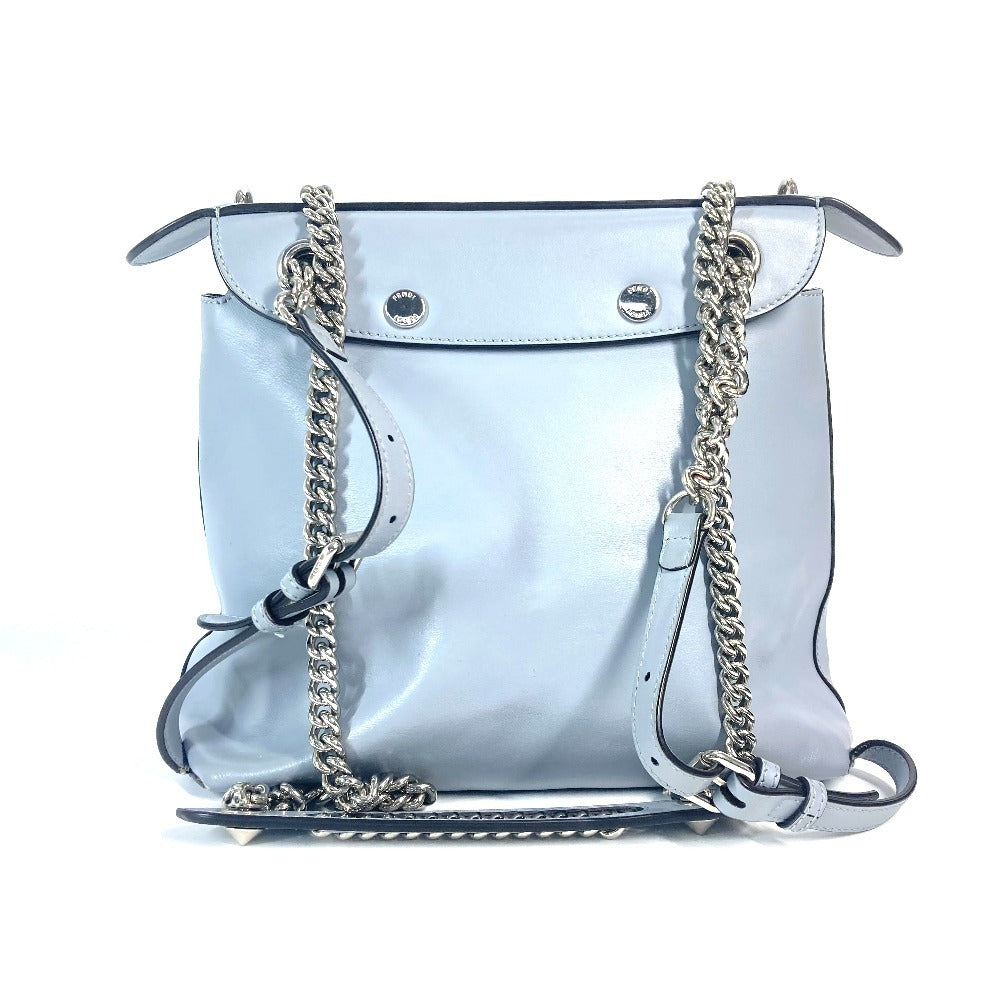 Fendi Backpack 8Bz042 To School Women Leather Blue