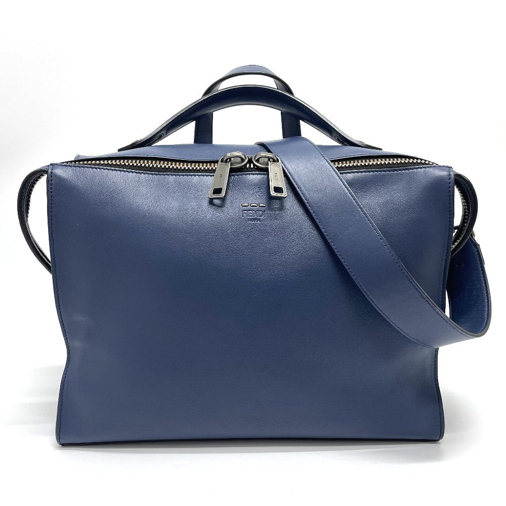 Fendi Business Bag 7Va400 Type Handle Briefcase Mens Leather Navy Travel Bag