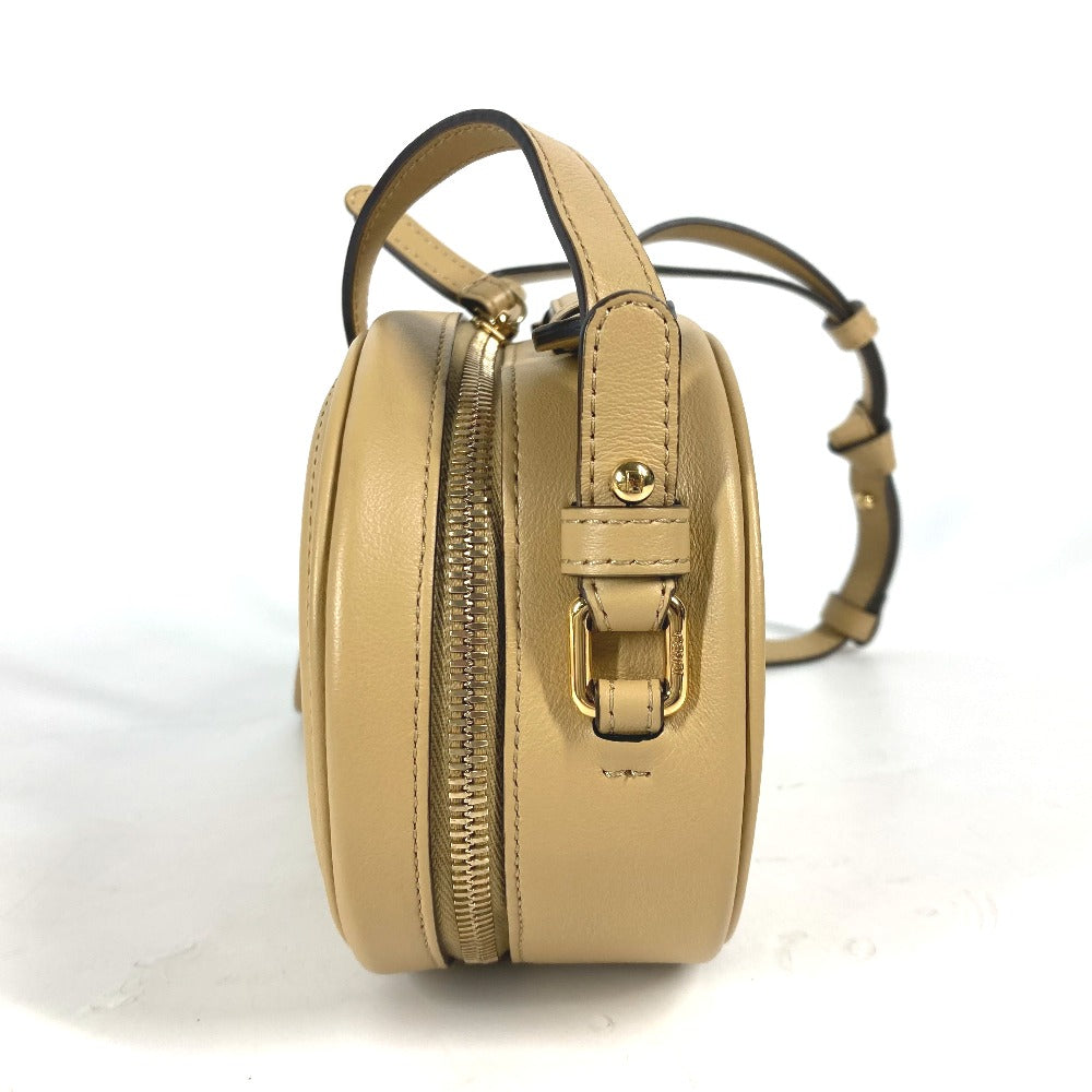 Fendi Shoulder Bag 8Bs058 Pochette Crossbody Camera Case Olock Leather Beige Small