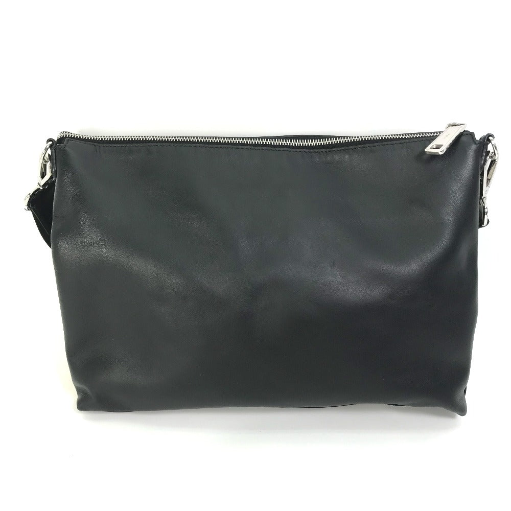 Fendi Shoulder Bag 7Va470 Crossbody Clutch Bag Monster Bugs Leather Black