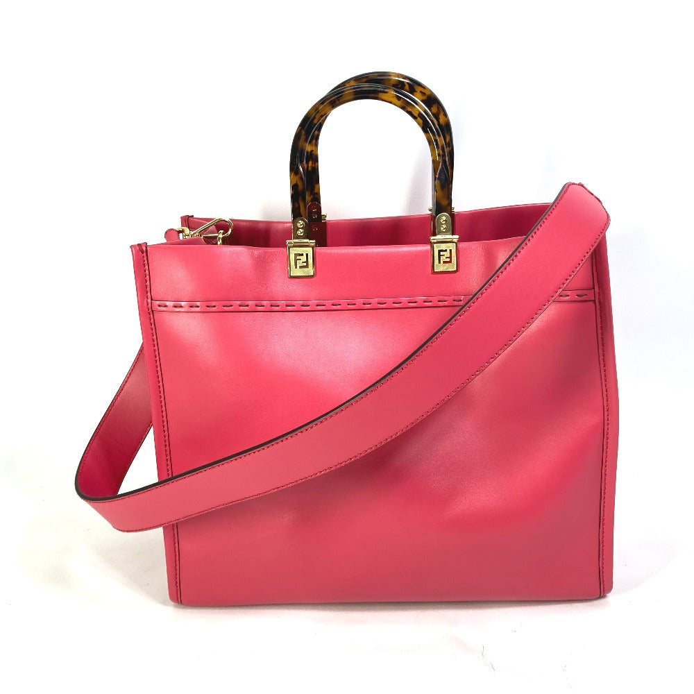 Fendi Tote Bag 8Bh386 Shoulder Bag Sunshine Shopper Leather Pink
