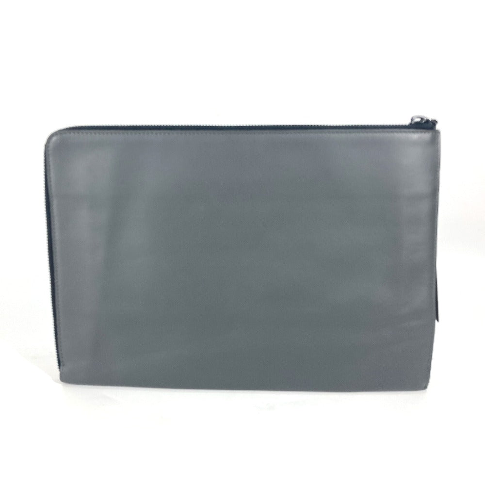Fendi Clutch Bag 7M0237 Mens Leather Gray Zip
