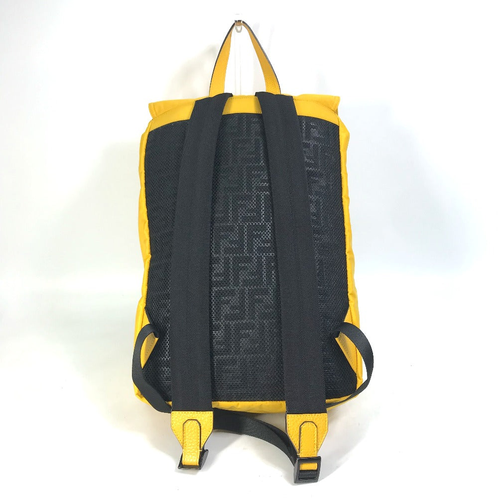 Fendi Backpack 7Vz066 nes Mens Leather Nylon Yellow