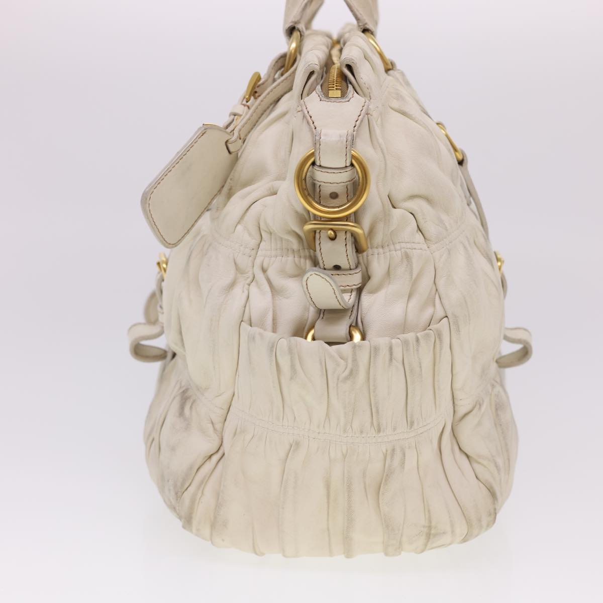 Prada Hand Bag 2Way Leather White Travel Bag