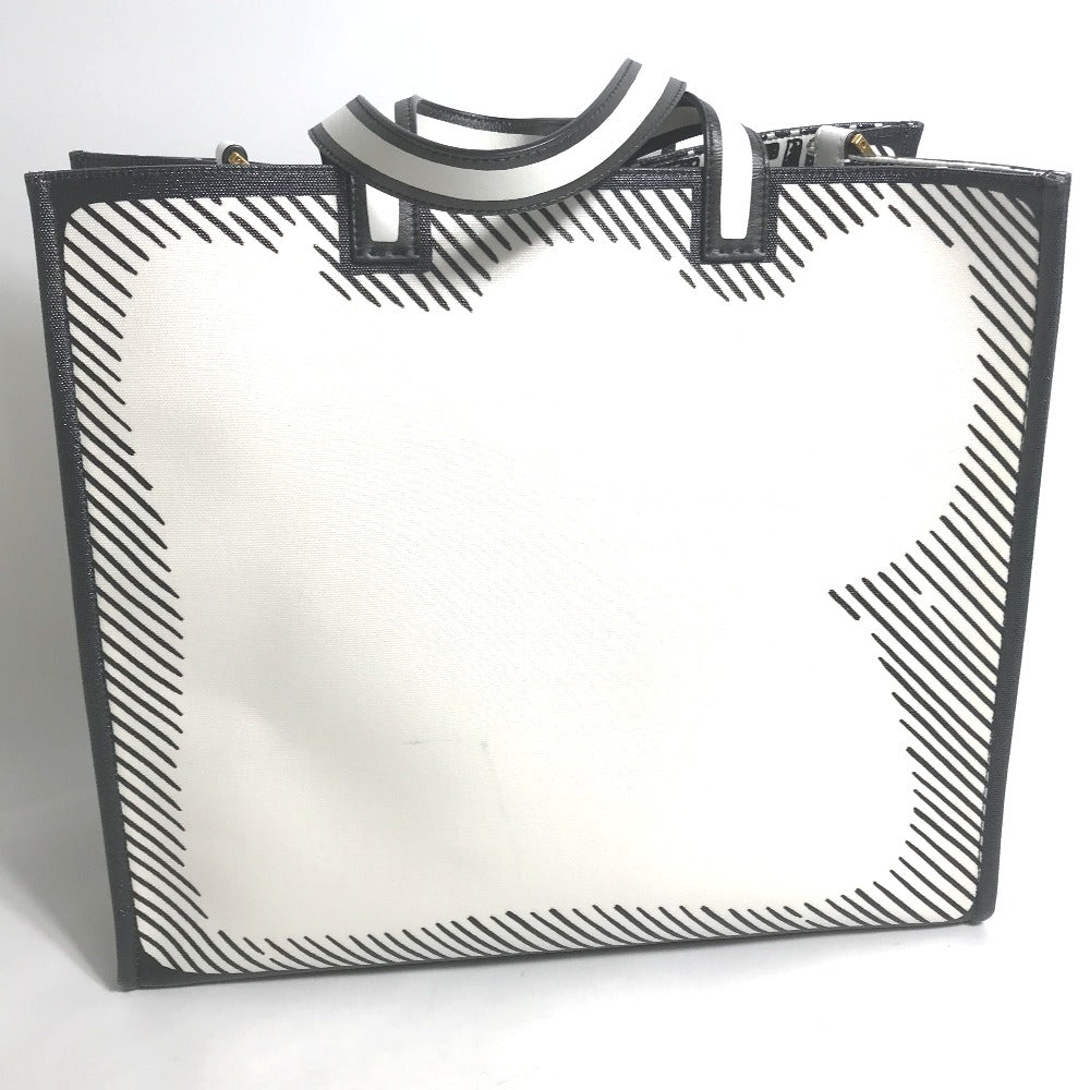 Fendi Tote Bag 8Bh357 Coated Joshua Vides Collaboration Shopper Canvas White
