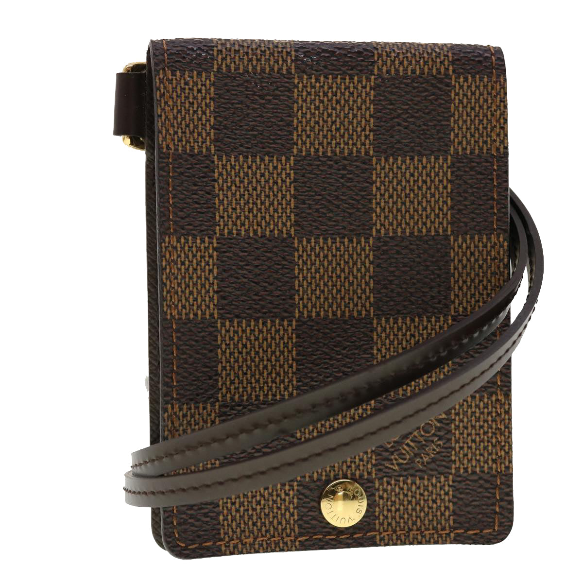 Louis Vuitton Damier Ebene Porte Cartes ID Bandouliere Card Case LV Wallet
