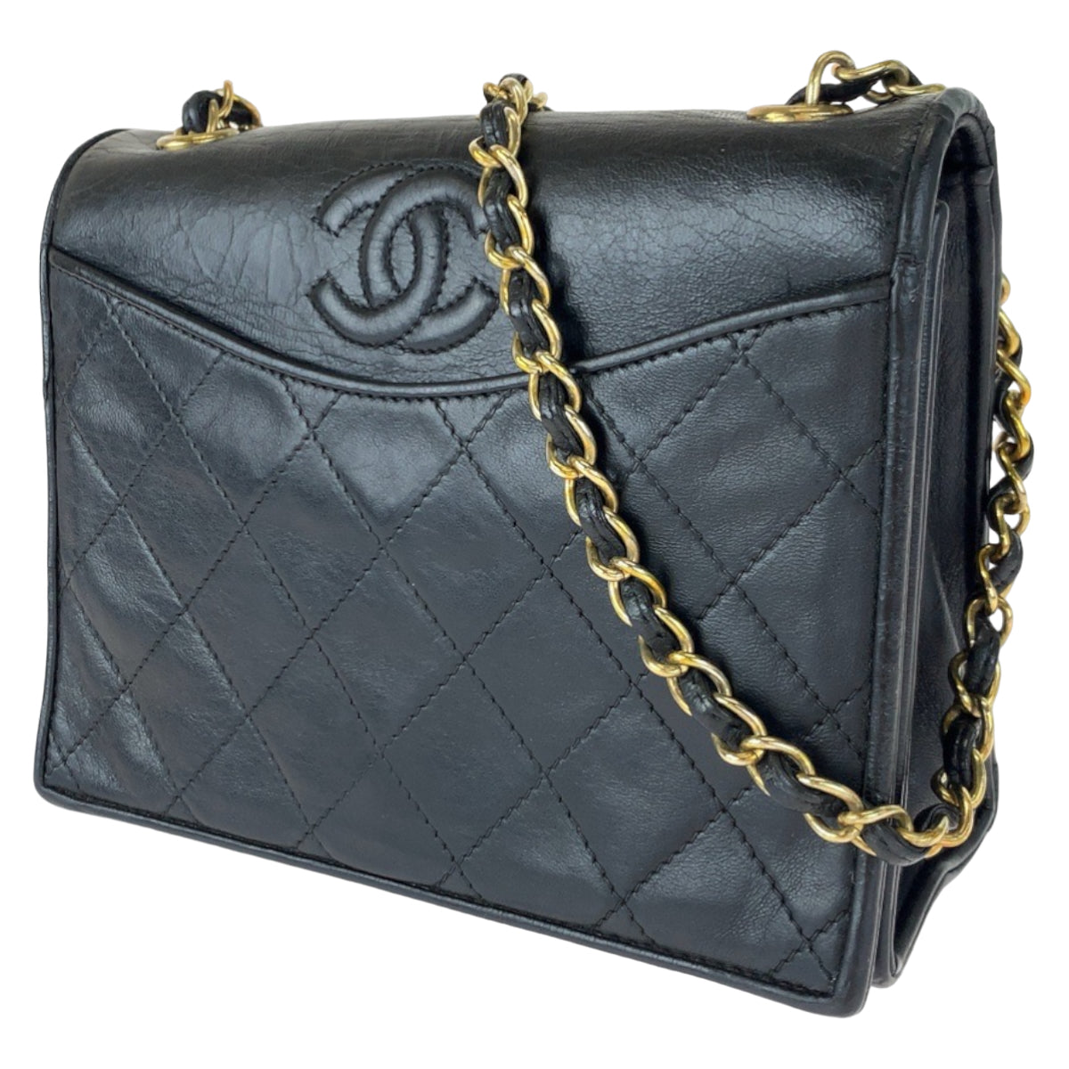 Chanel   Lambskin Single Flap Crossbody Bag