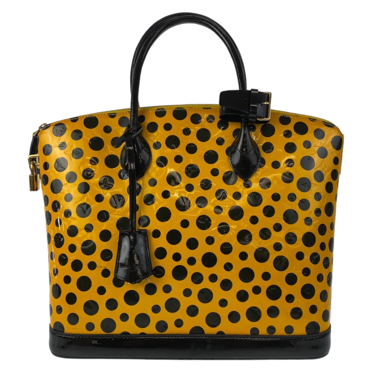 Louis Vuitton M91398 Yellow Gold ma Monogram Leather Patent Black Handbag
