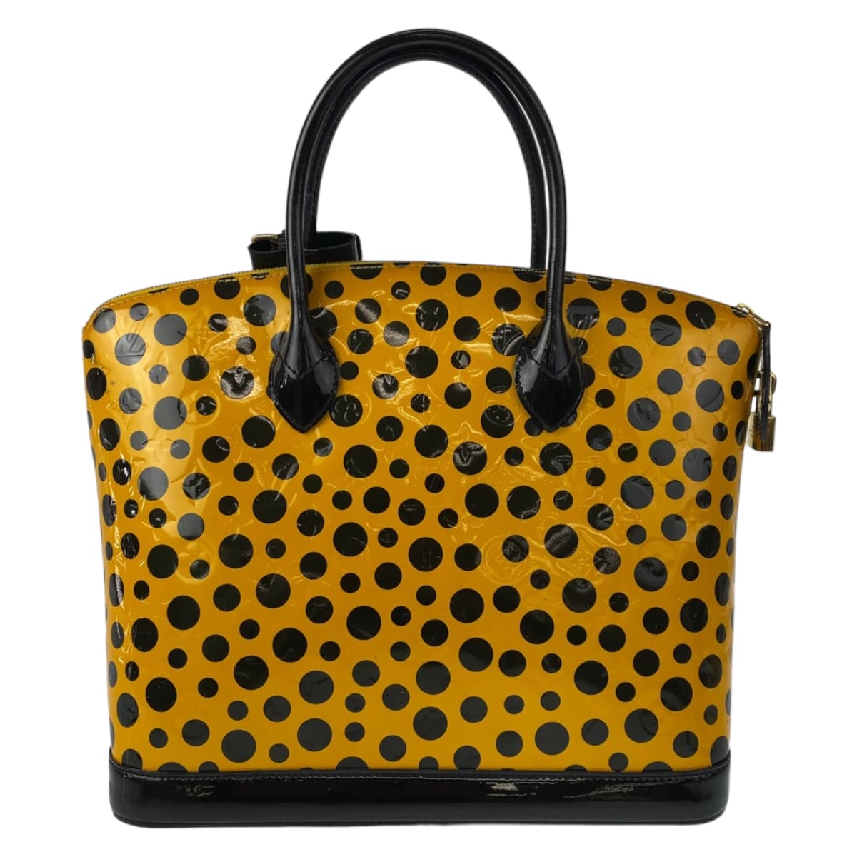 Louis Vuitton M91398 Yellow Gold ma Monogram Leather Patent Black Handbag