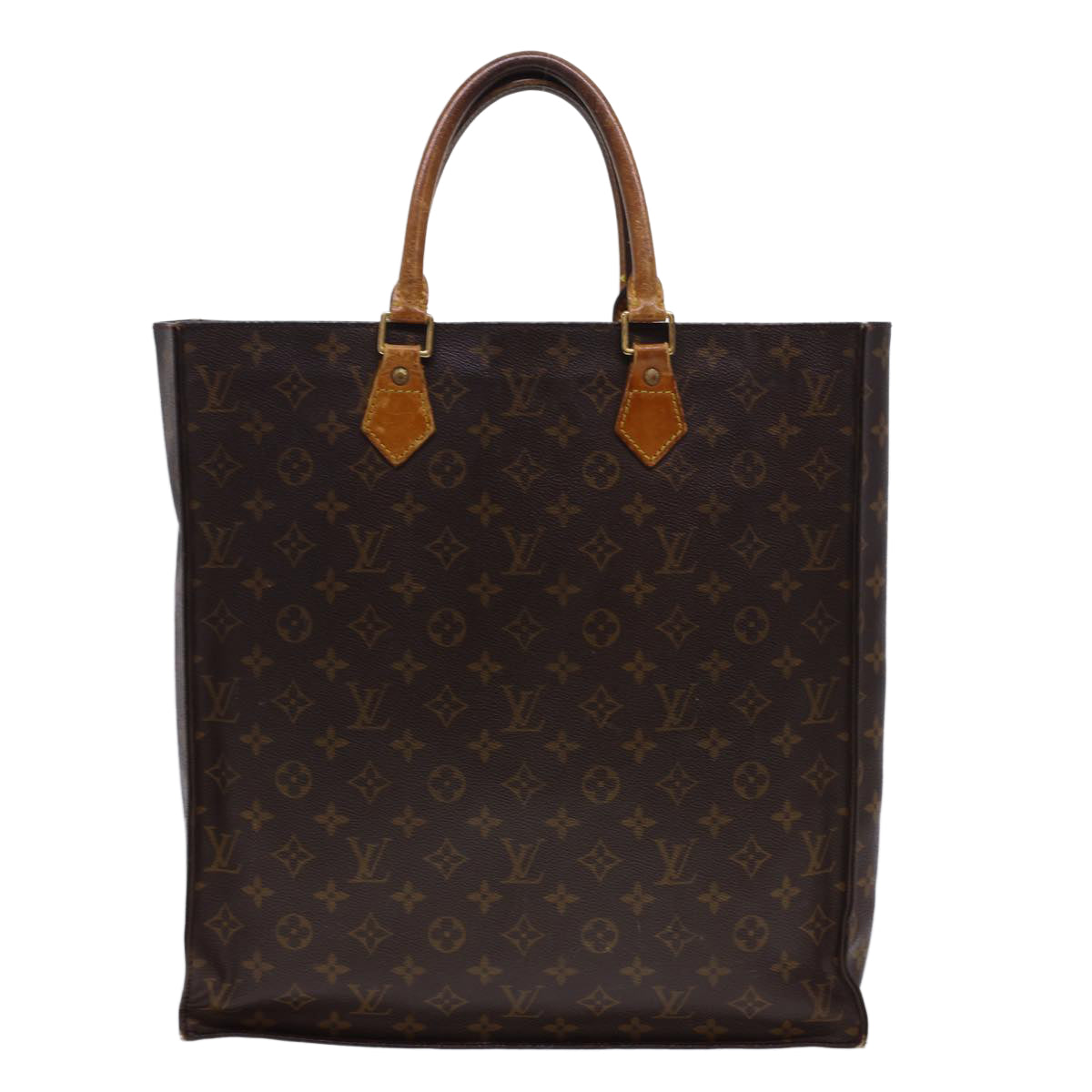 LOUIS VUITTON Monogram Sac Plat Hand Bag M51140 LV 40682