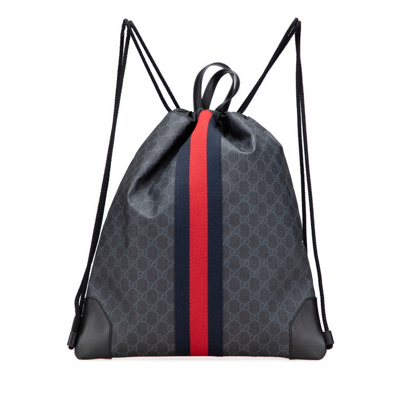 Gucci Supreme Sheline Drawstring Pvc Backpack Leather Jewelry