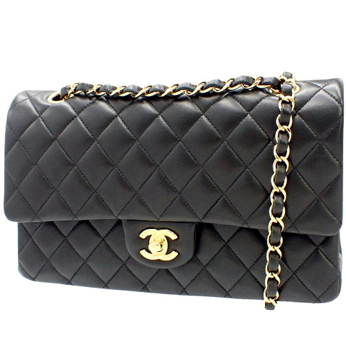 Chanel Cocomark W Shoulder Bag Black Chain