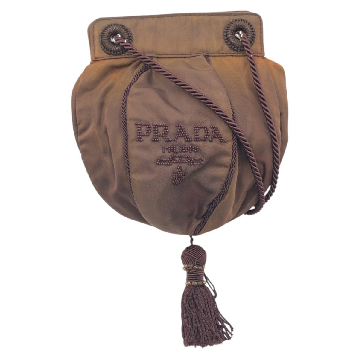 Shoulder Bag Beads Women Nylon Brown