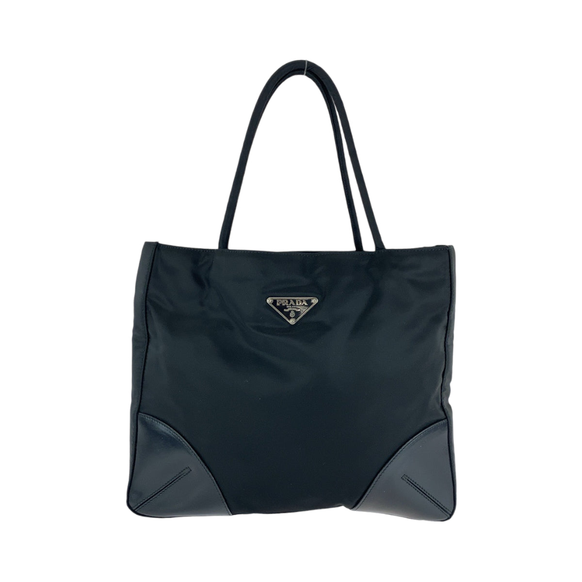 Tote Bag Silvermetal Triangle With Logo Nylon Black