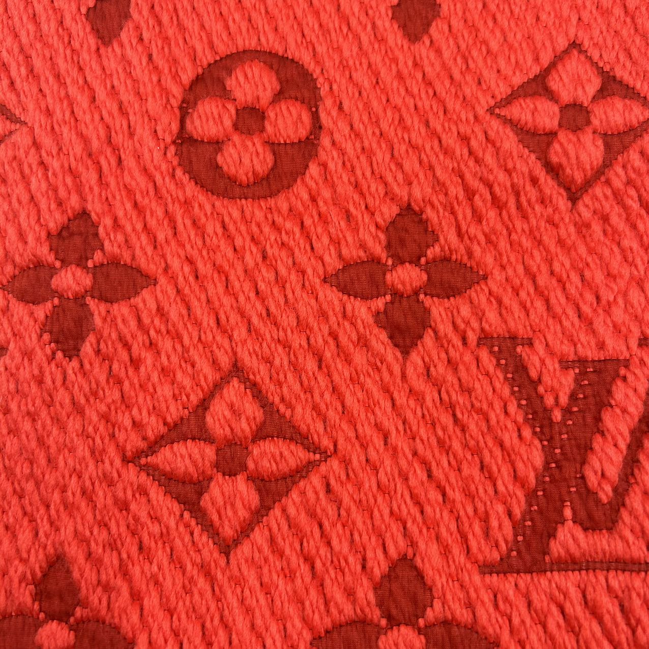 Louis Vuitton Logomania Ruby Scarf 94 Wool & 6 Silk