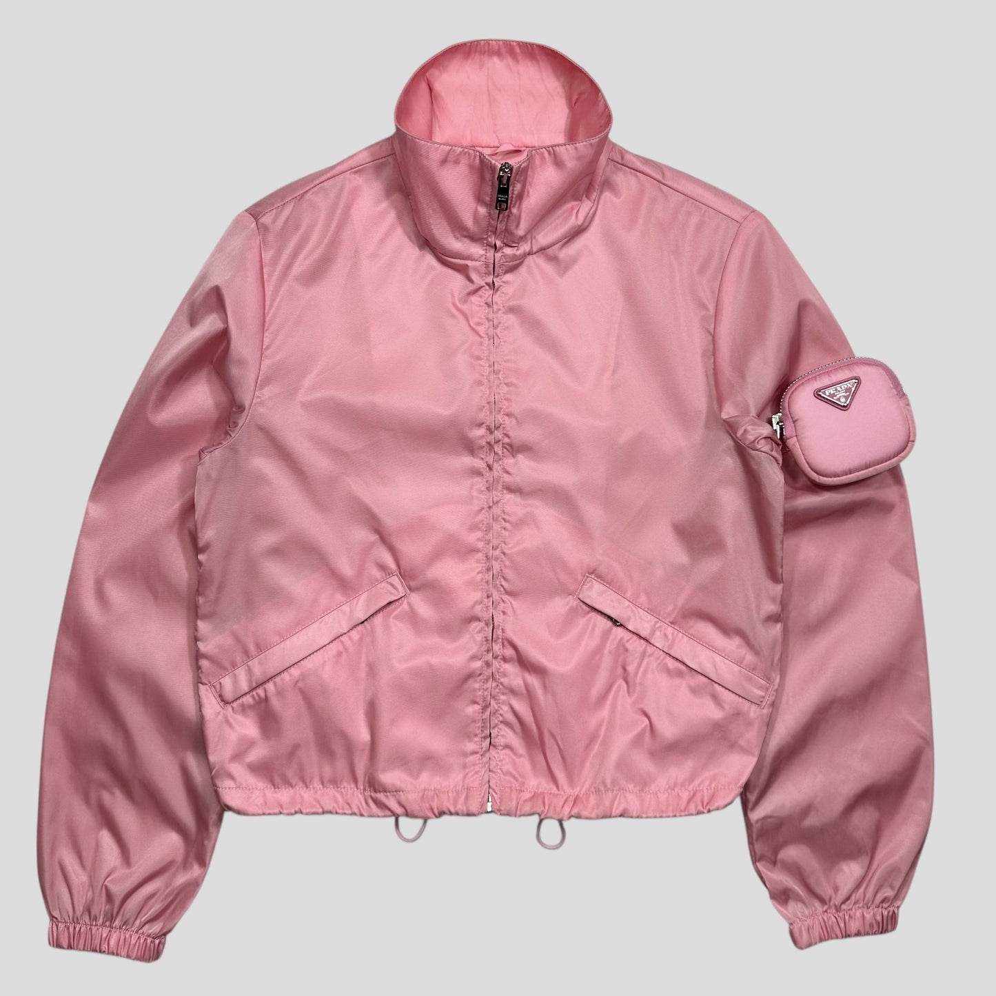 Prada Handbag 3D Triangle Plue Pouch Re- Jacket - Nylon Pink Baby