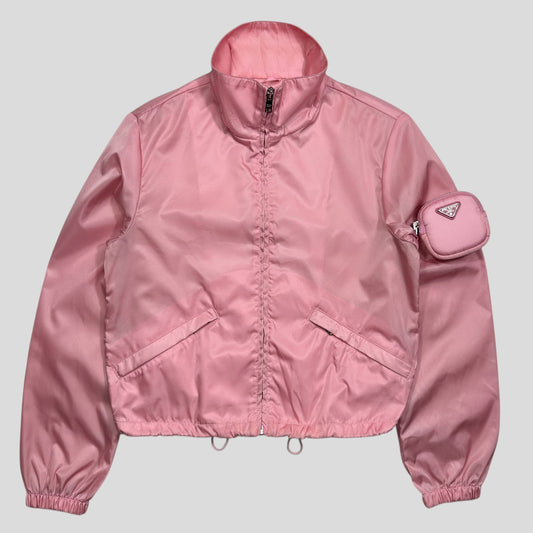 Prada Handbag 3D Triangle Plue Pouch Re- Jacket - Nylon Pink Baby