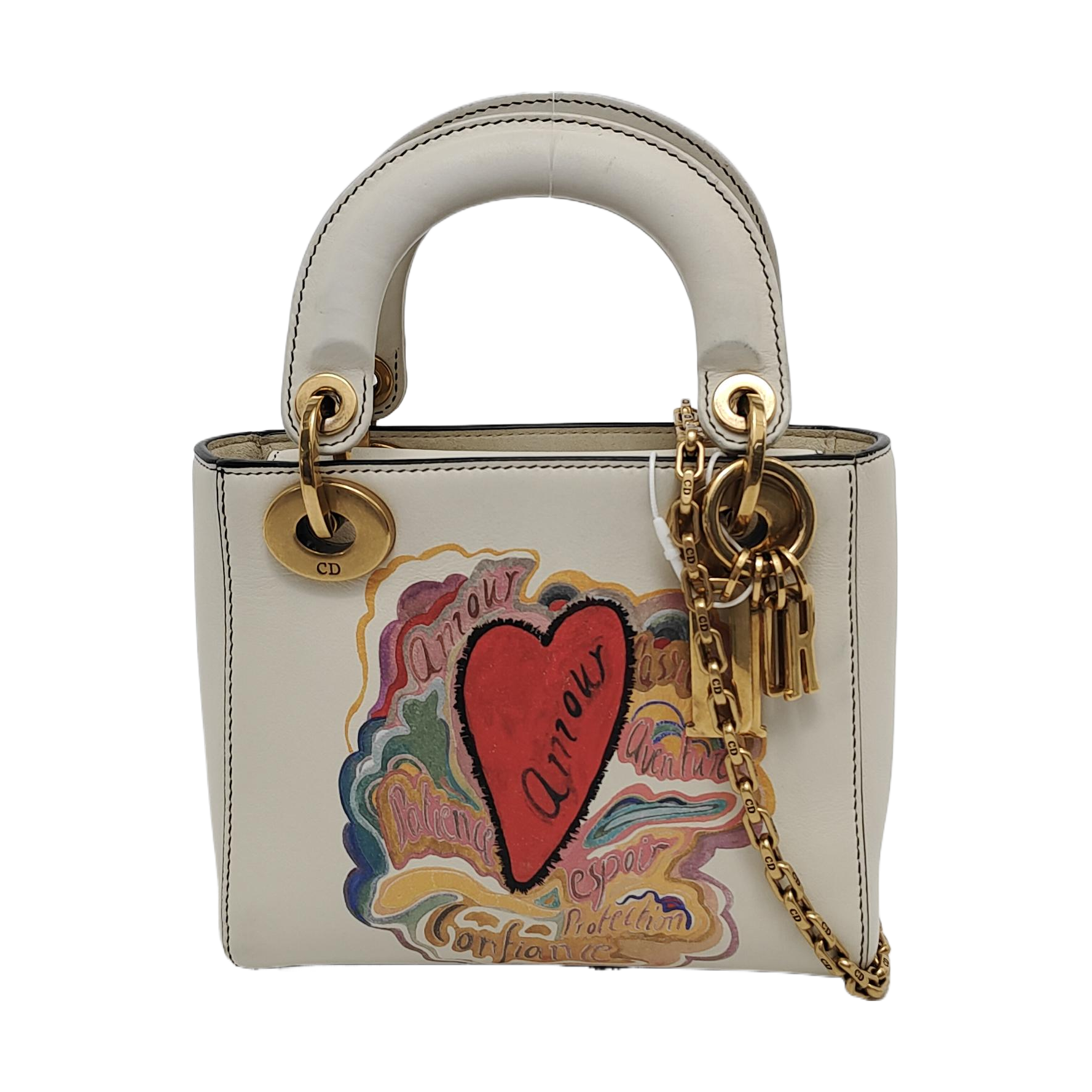 Dior Lady Mini X Niki De Saint Phalle Leather White Travel Bag