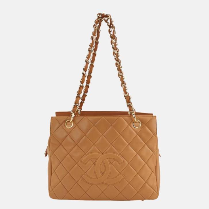 Chanel Petite Shopping PTT Caramel Caviar -Tone Gold Leather Tote Bag