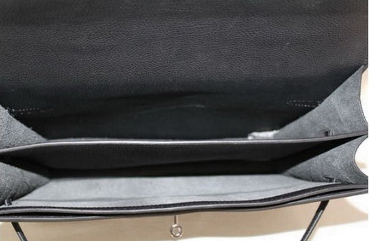 Hermes Luxury Briefcases H Briefcase Cow Bag Leather Black Travel Bag