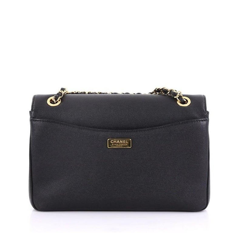 Chanel Caviar Captain Flap Gold Leather Hat