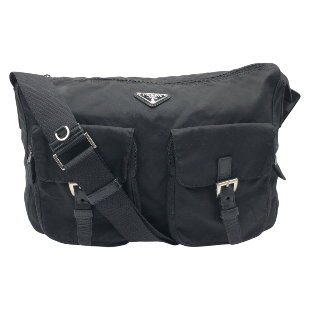 Shoulder Bag Test Triangular Nylon Black Triangular Logo