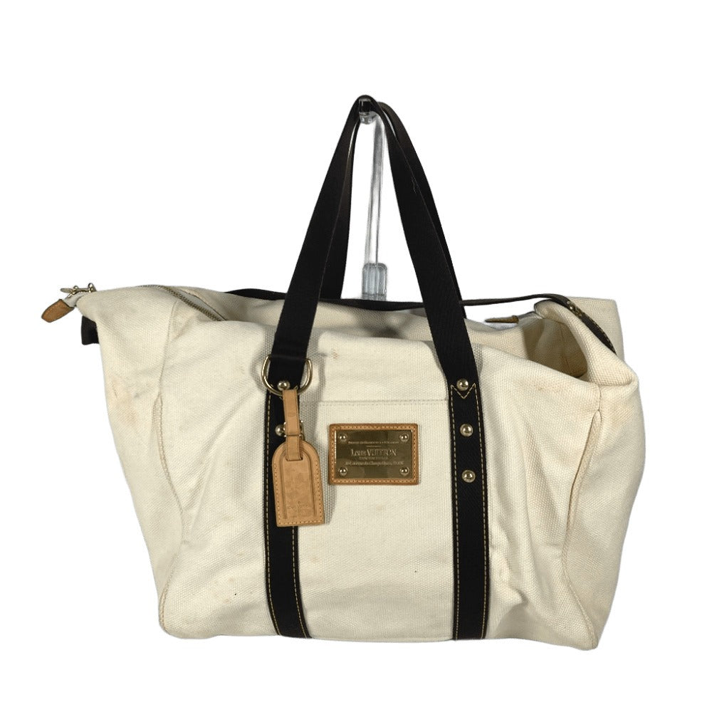 Louis Vuitton Boston Duffel M40030 Antigua suck Canvas White Travel Bag