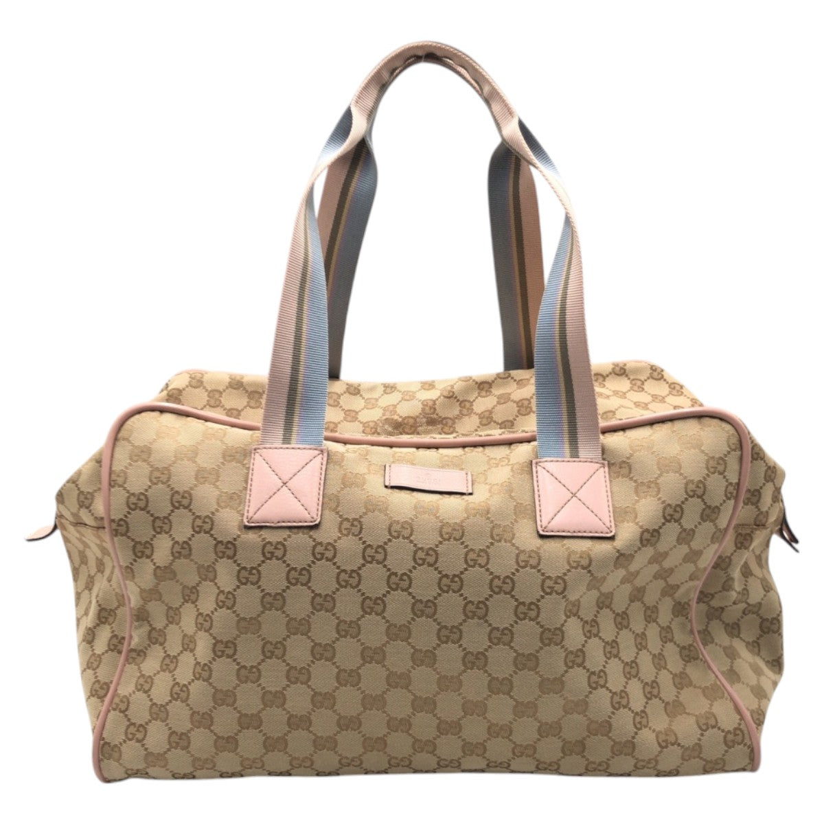 Gucci Boston Duffel GG Boston Duffel Canvas Brown Pink Travel Bag