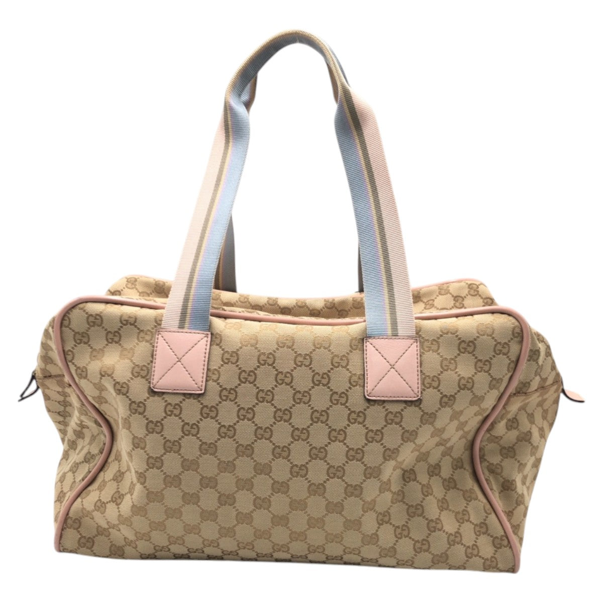Gucci Boston Duffel GG Boston Duffel Canvas Brown Pink Travel Bag