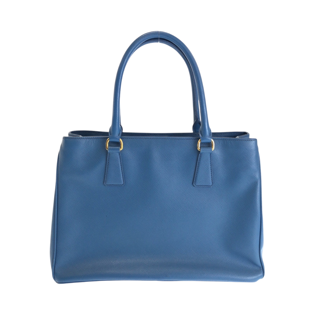 Tote Bag Goldmetal Safiano Galleria Trianglewith Logo Leather Blue