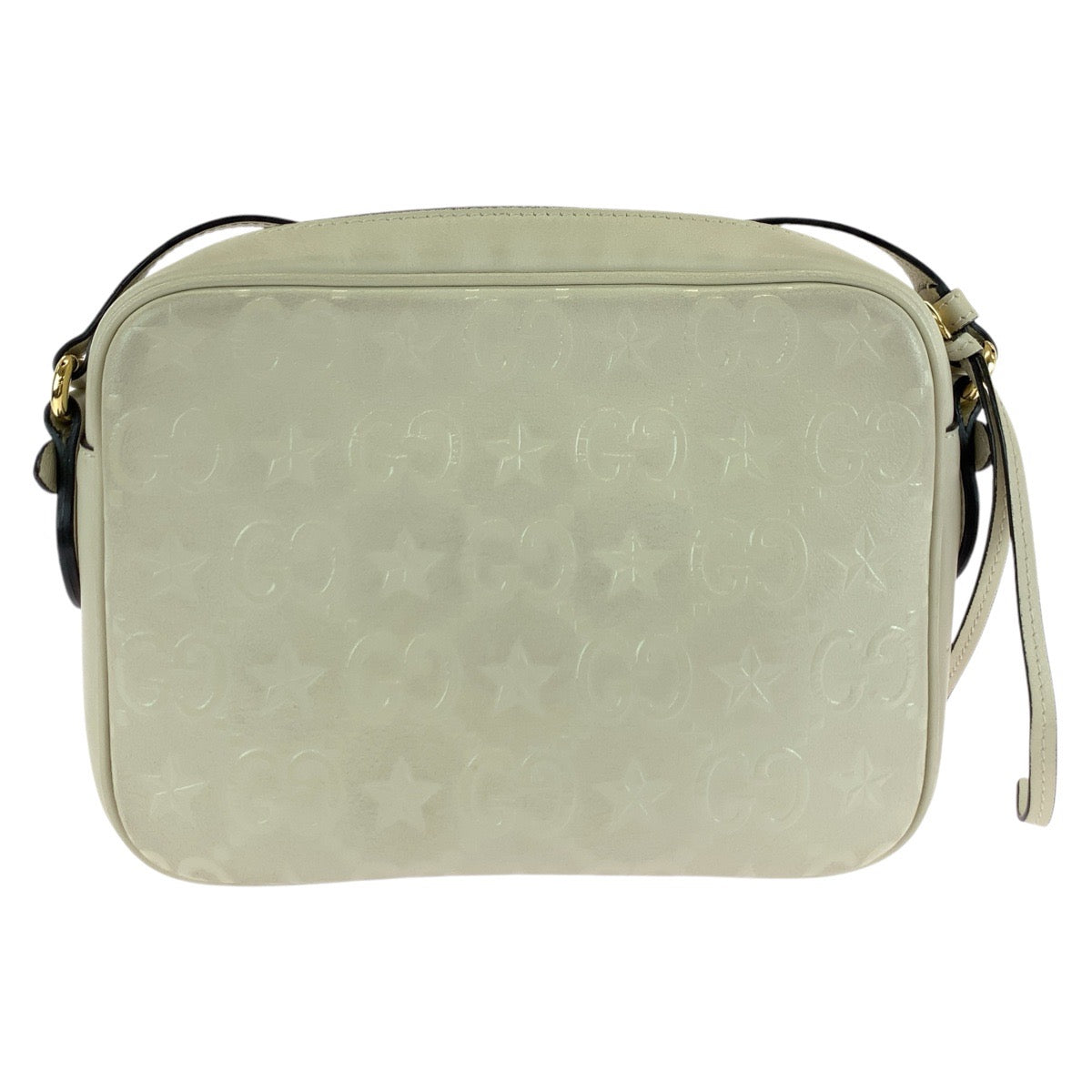 Gucci Metal GG star Leather White Gold Cream Shoulder Bag