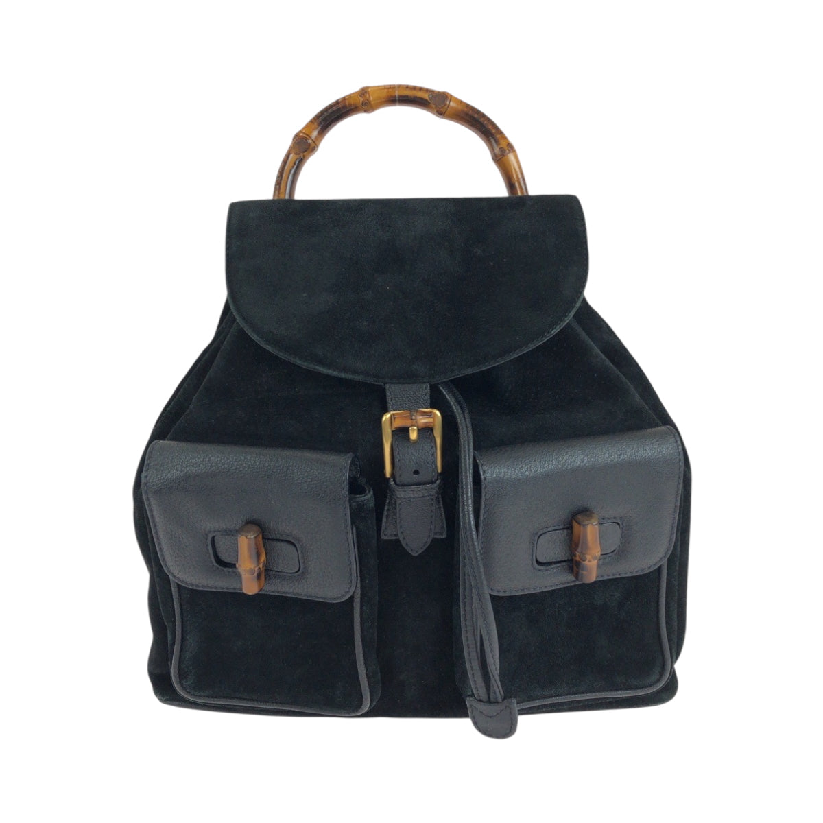 Gucci Backpack 003 Bamboo Suede Black
