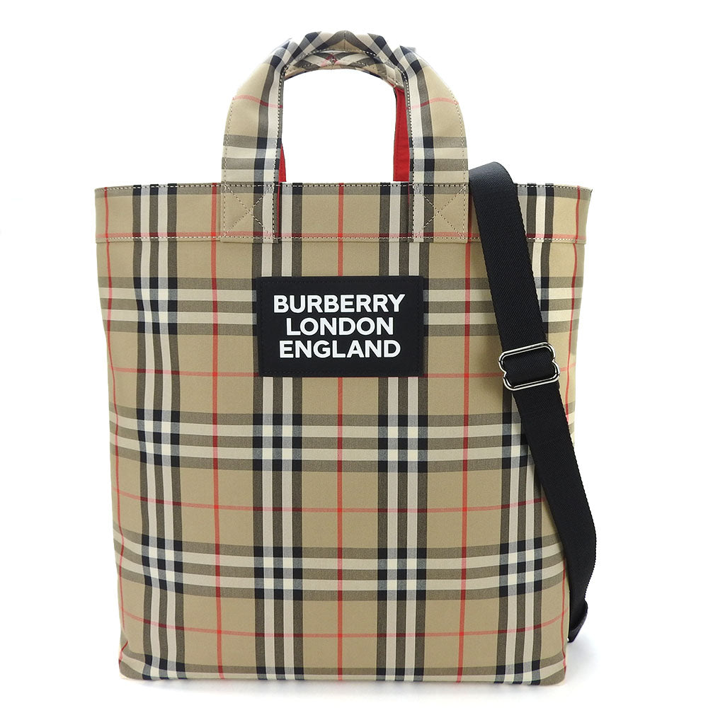 Burberry Tote Bag Cotton Polyester Women Beige