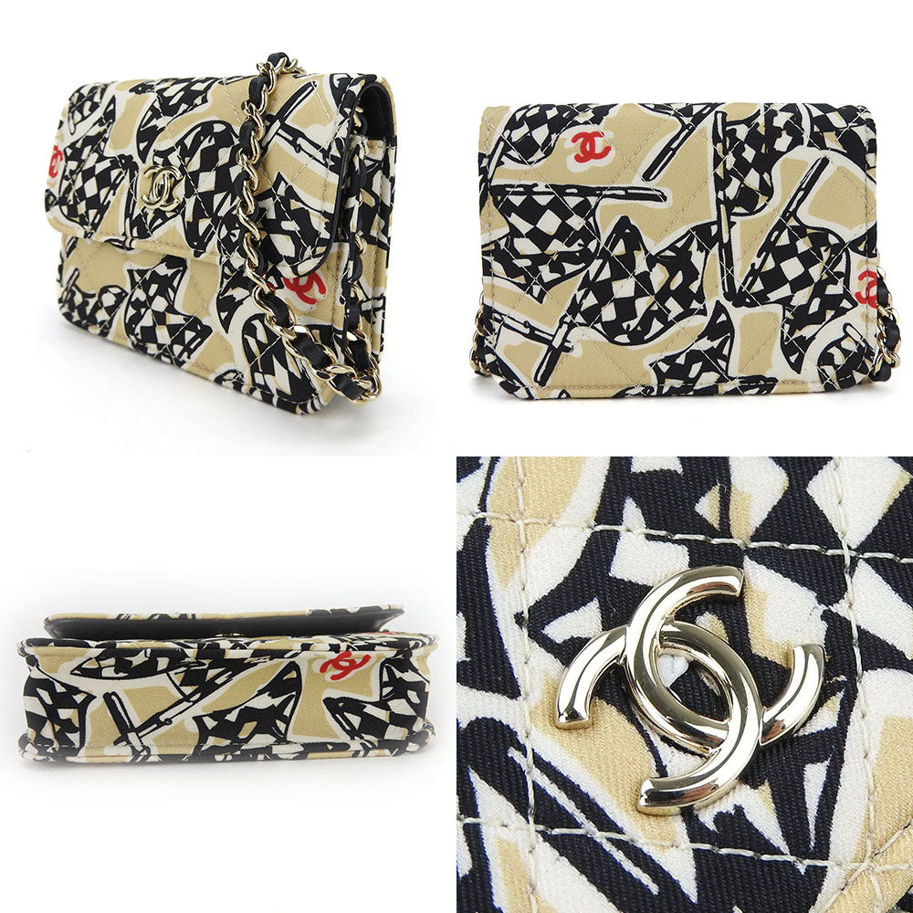 Chanel minimatrasse Beige Canvas Shoulder Bag