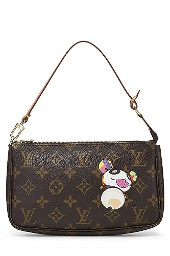 Louis Vuitton,  Takashi Murakami x Louis Vuitton Monogram Canvas Panda Pochette Accessoires, Brown