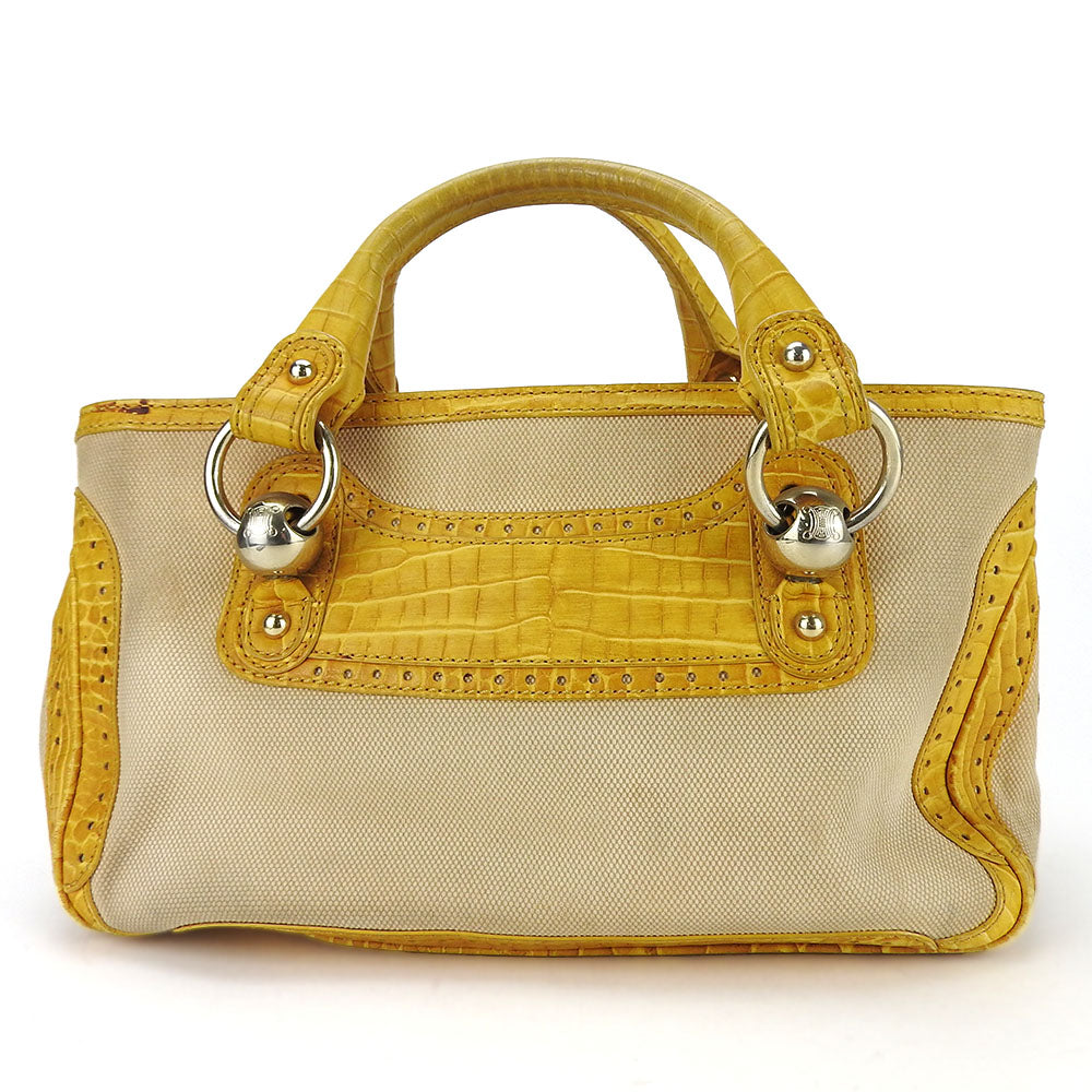 Yellow Boogie Bag Women Leather Canvas Travel Bag