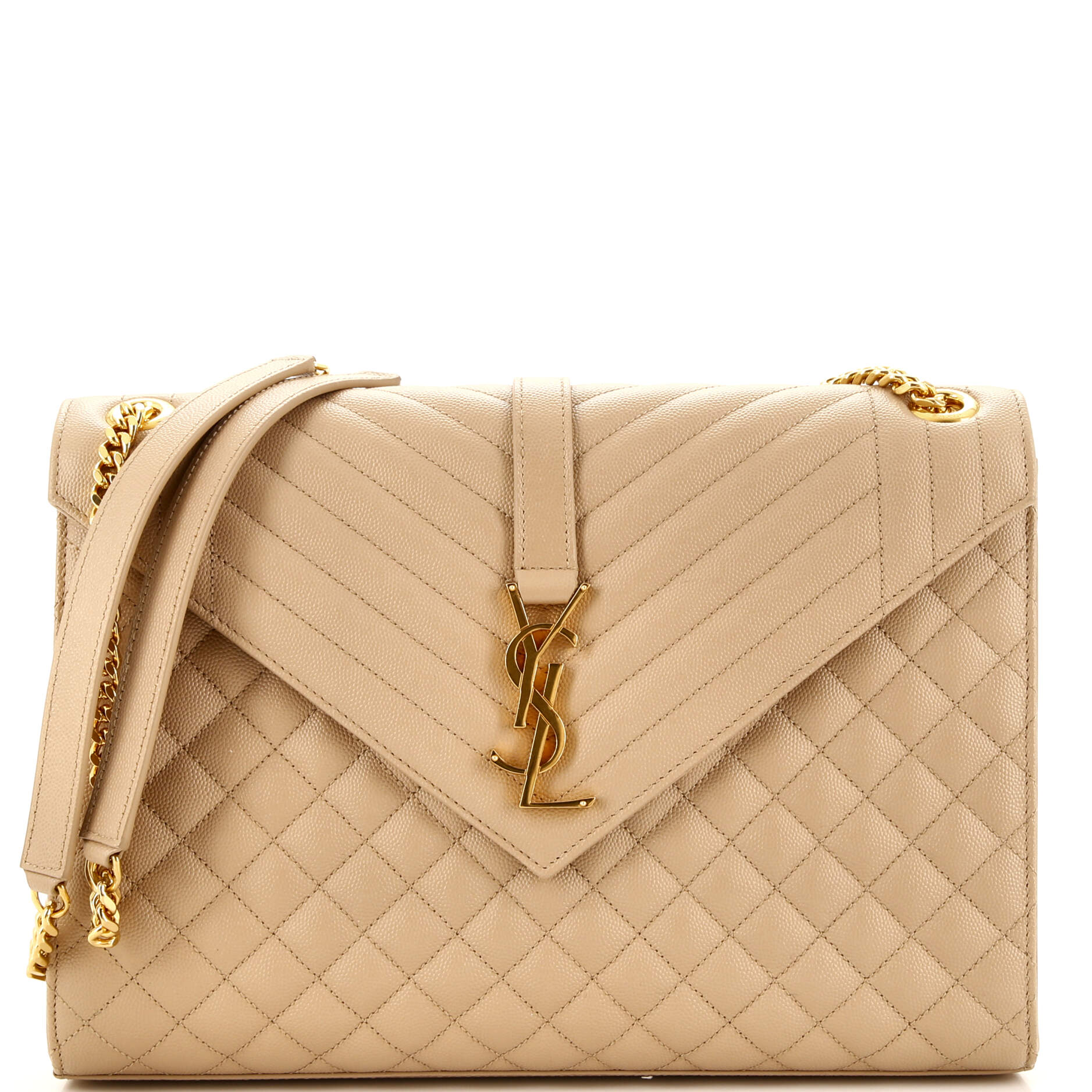 YSL Saint Laurent Saint Laurent Trending Classic Envelope Satchel Mixed Leather Matelasse Travel Bag