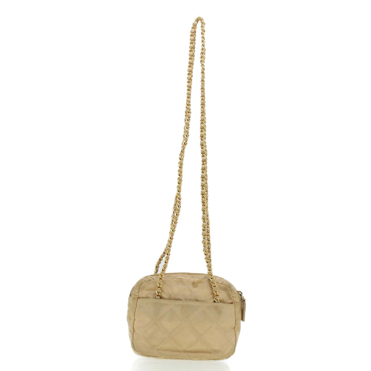 Prada Shoulder Bag Nylon Quilted Beige