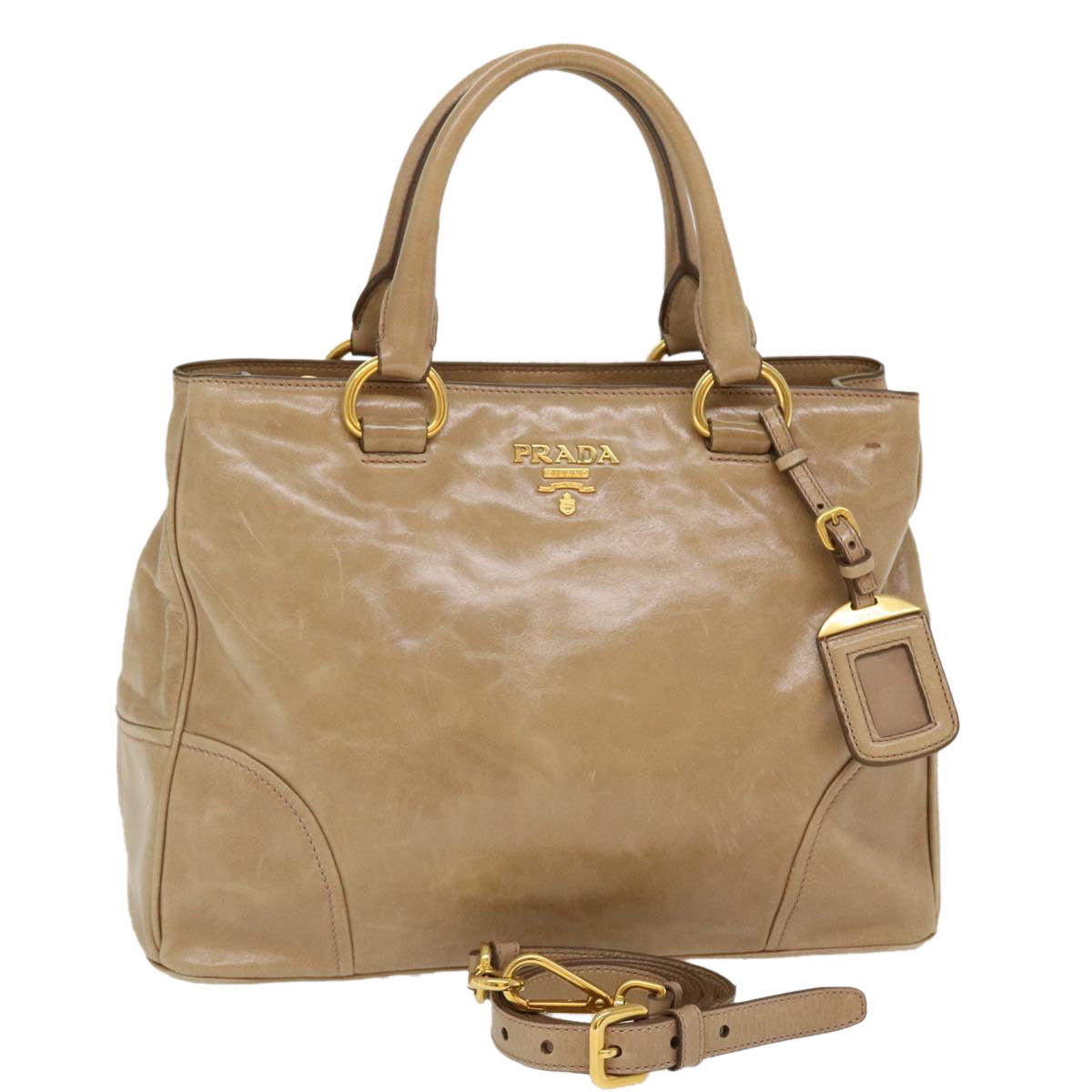 Prada Shoulder Bag 2Way Leather Brown
