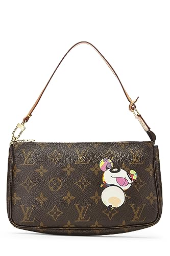 Louis Vuitton,  Takashi Murakami x Louis Vuitton Monogram Canvas Panda Pochette Accessoires, Brown