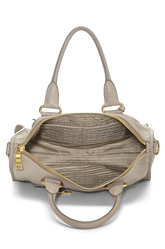 Prada Daino Convertible Tote Grey Vitello Beige Gray Tote Bag