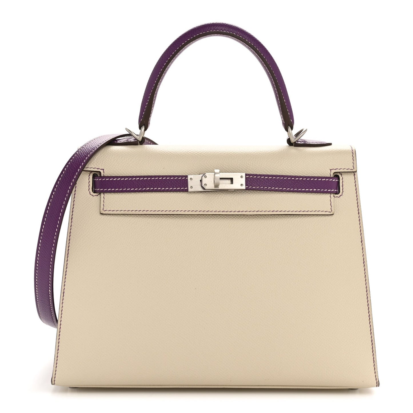 Hermes Epsom Bi Color Horseshoe Kelly Sellier Craie Anemone Shoes