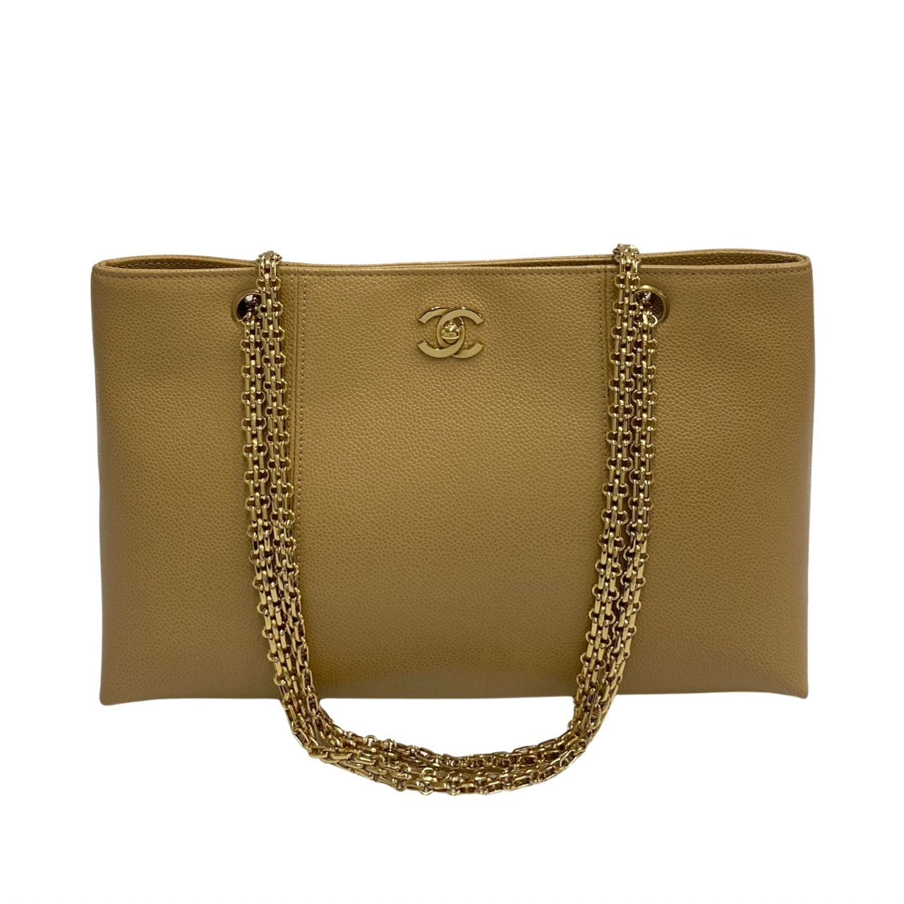 Chanel Caviar skin Beige Leather Tote Bag