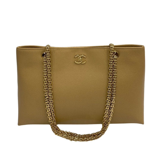 Chanel Caviar skin Beige Leather Tote Bag
